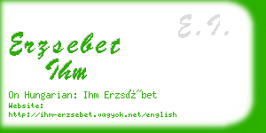 erzsebet ihm business card